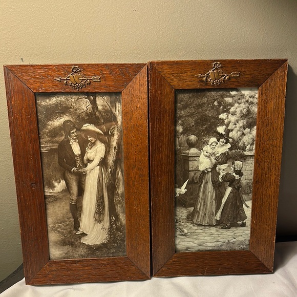 Victorian Vintage Wooden Framed Art Set